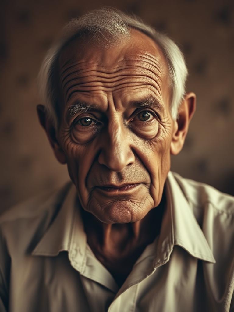 פורטרט של זקן עם עיניים חכמות